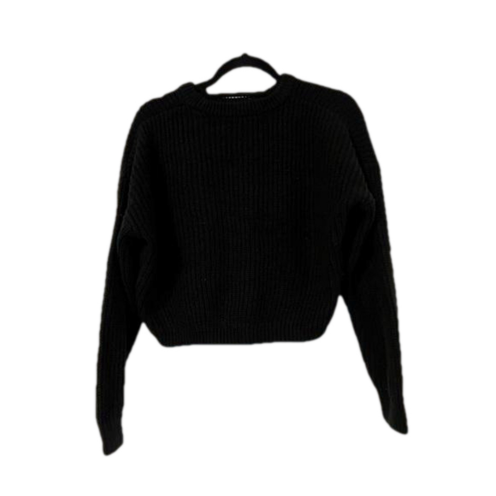 Don’t Call Me Jennyfer Womens Black Knit Cropped Sweater Size Small